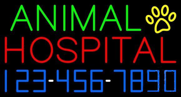 Animal Hospital Your Number Neon Sign